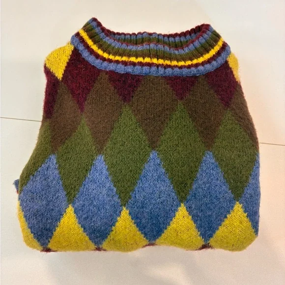 Zara Multicolor Argyle Turtleneck Sweater - Picture 6 of 6